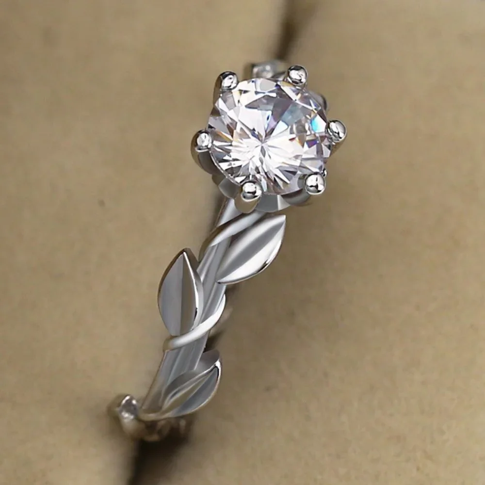 🌸Lovely 925 Silver Plated Fashion Bijoux Leaf Ring For Woman, GPMB1506